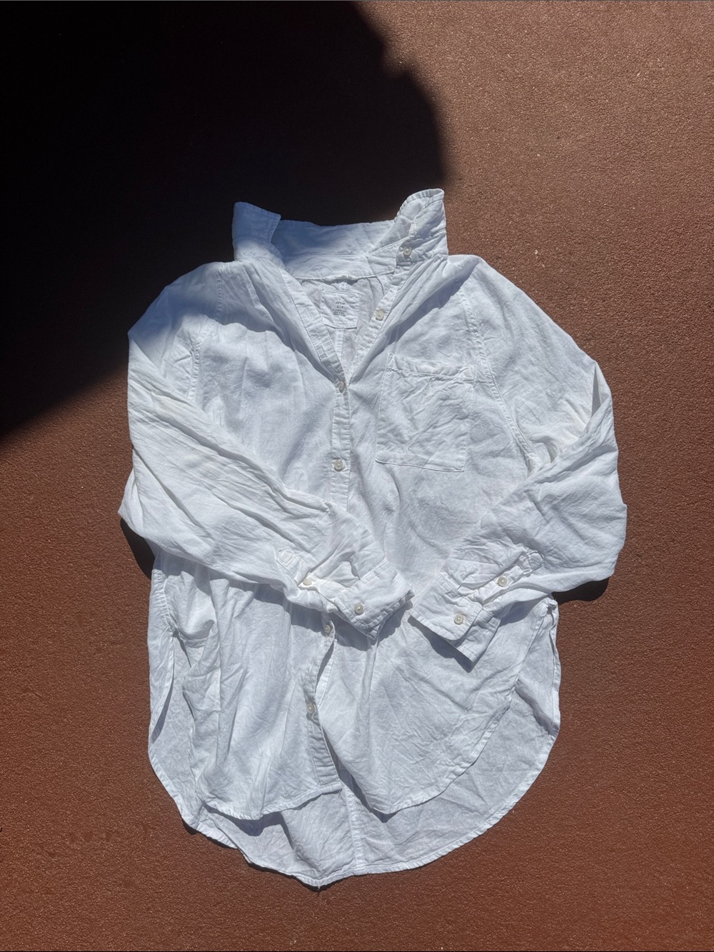 aerie White Lightweight Button-Up Shirt